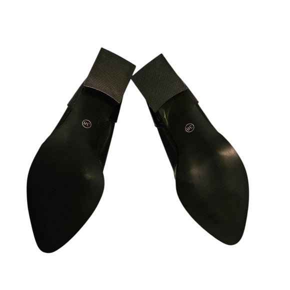 Black Rhinestone Gem Heel Ankle Boots Sz 38 (7.5 US) Party Prom Glam Whimsigoth‎ - Picture 9 of 9